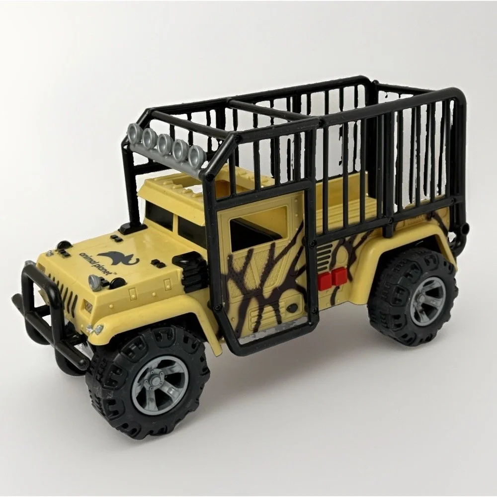 2021 Animal Planet Plastic Safari Vehicle Jeep Tested Doesn't Work Missing Wheel